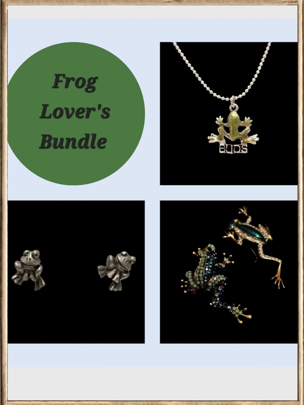 Frog Lover' Four Piece Multicolor & Gold Tone Jewelry Bundle
